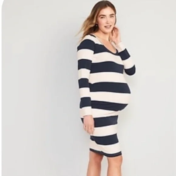 Old Navy | Dresses | Maternity Long Sleeve Jerseyknit Bodycon Dress |  Poshmark